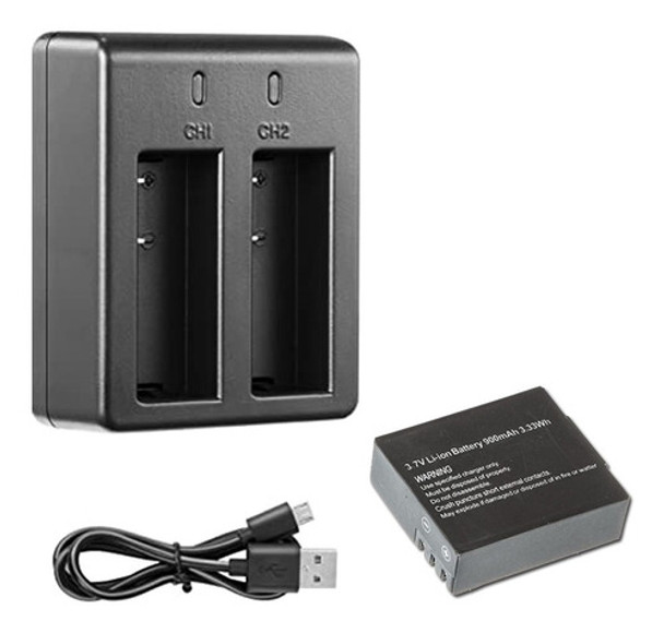 1bateria 900 Mha Cámara Deportiva + Cargador De Pared Haedo 0