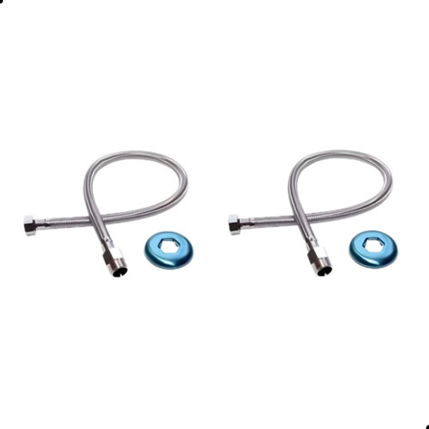 Kit 2 Mangueira Engate Flexível Aço Inox 40 Cm 1/2 Entrada 0