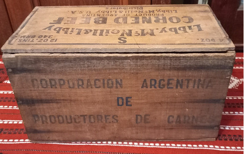 Antiguo Cajón De Madera Corned Beef Libby Mc. Neill & Libby 0