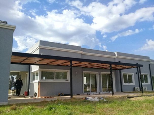 Techo Pérgola Hierro Y Madera Policarbonato Cochera Garage 0