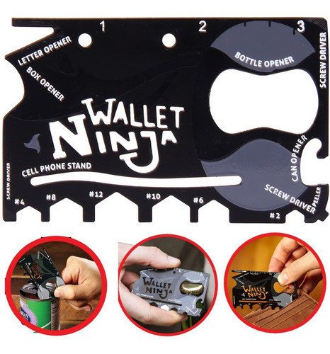 Tarjeta Herramienta 18 En 1  Ninja Wallet Multiuso Calidad 0