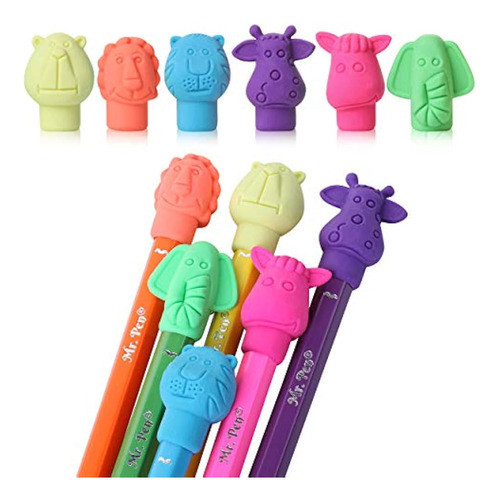 Mr. Pen- Erasers, Cap Erasers, 60 Pack, Animal Eraser Caps, 0