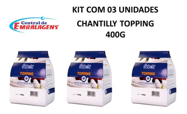 Topping Chantilly 400g Selecta Duas Rodas Kit C/03 Unidades 0