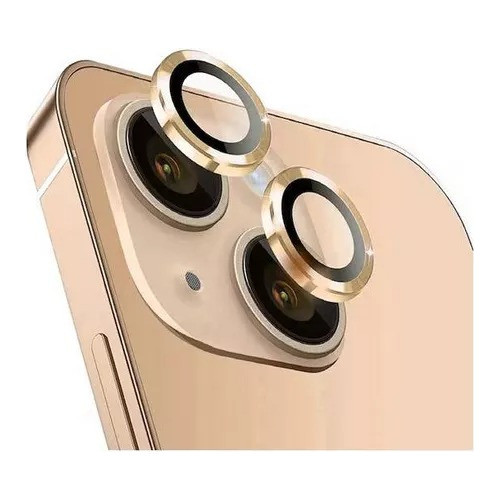 Protector Cámara Templado Para iPhone 15 Plus Dorado 0