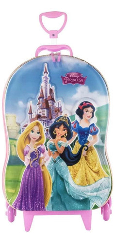 Mochila Escolar Rodinhas (mochilete) 3d Princesas Diplomata 0