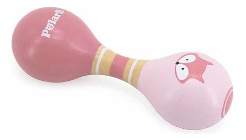 Maraca Doble Zorro Rosa Polarb Cadaques Kids 0