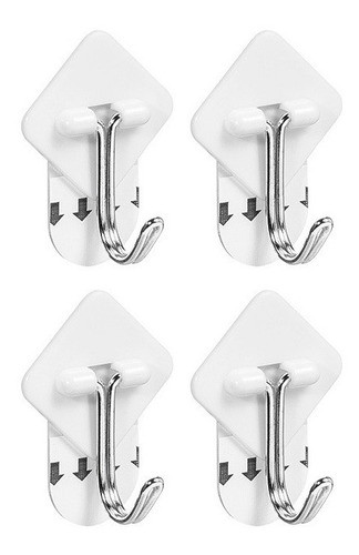 Perchero Set 4 Ganchos Multiuso Adhesivo Sanremo Garageimpo 0
