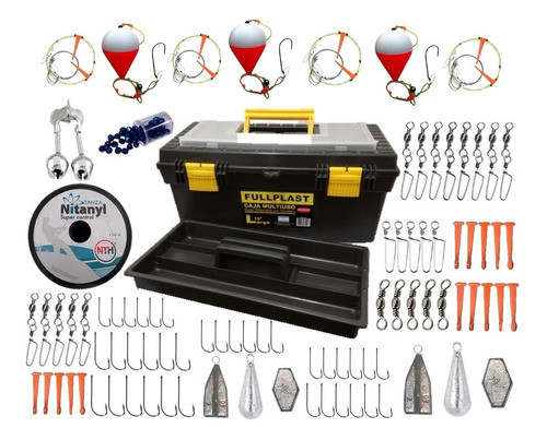Kit Pesca Caja + 70 Articulos ! Armado Líneas Super Completa 0