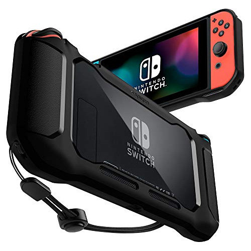 Funda Para Nintendo Switch Spigen Rugged Armor Negro Matte 0