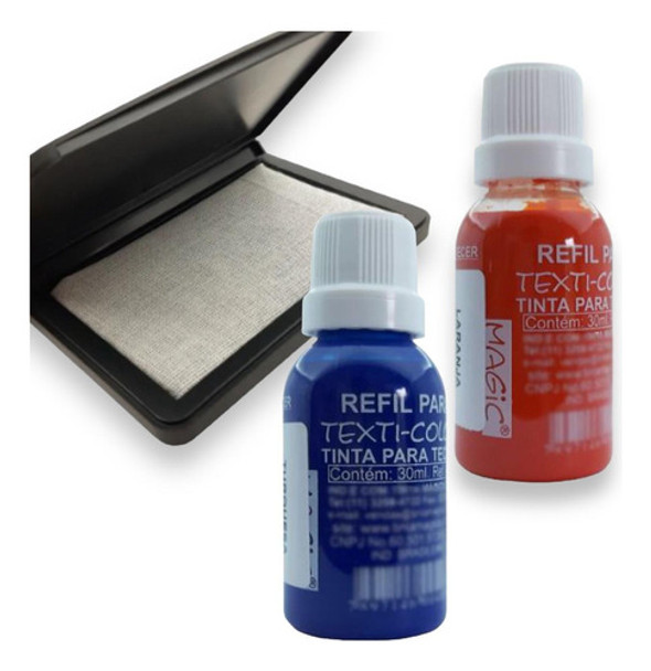 2 Tintas Carimbo Para Tecido Magifix  + Almofada 0