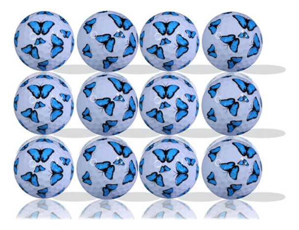 Paquete 12 Pelotas Golf Blue Butterfly Fullwrap Gran Idea Y 0