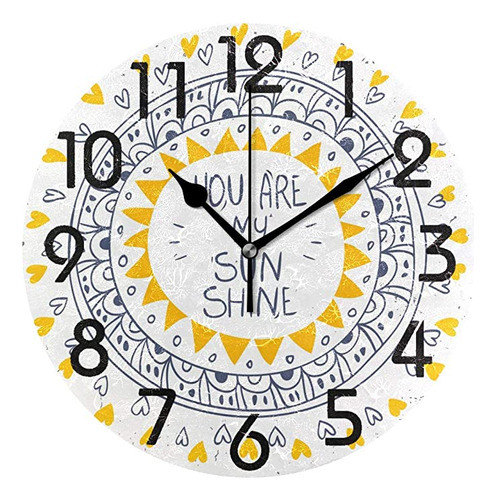 Naanle Reloj De Pared Redondo Con Diseño Elegante Y Hermos. 0