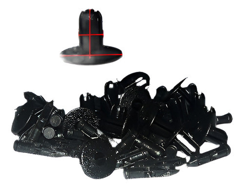 100 + 4 Agujero Negro Plástico Push En Remache Panel Tapizad 0