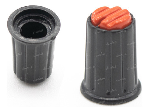 10 Perillas Potenciometro Naranja 12mm Alto X 16mm Estriado 0