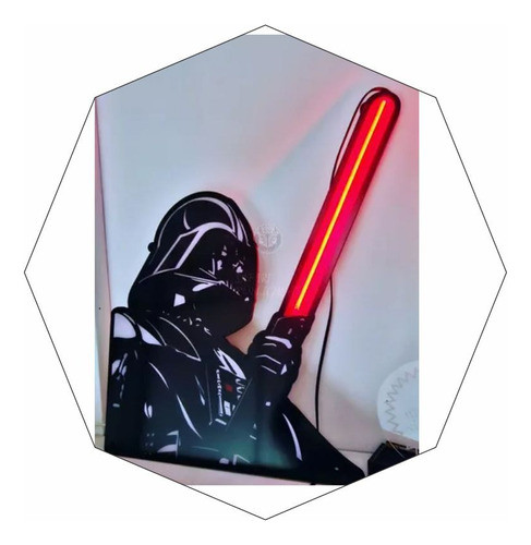 Cartel Neón Led Darth Vader - Star Wars 54x60 Cm - Luminoso 0