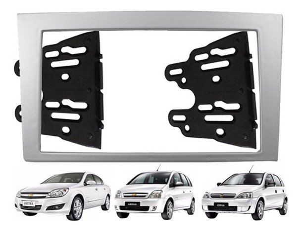 Marco Adaptador Doble Din Plateado Corsa 2 Meriva Vectra 0