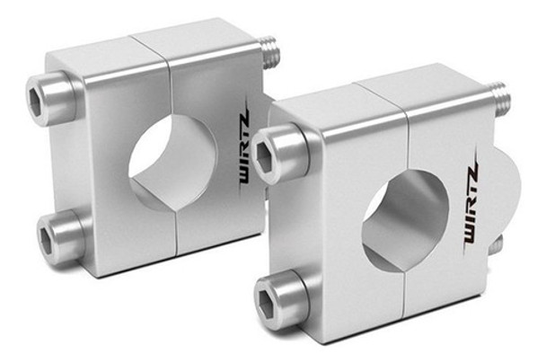 Elevador De Manubrio Clamp 22mm Con Tapa + 25mm Pulido Wirtz 0