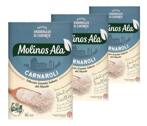 Arroz Carnaroli Molinos Ala Comestible Sin Tacc Caja 500g X3 0