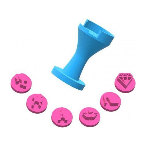 Kit 6 Carimbos Marcadores Barbie + Base 0