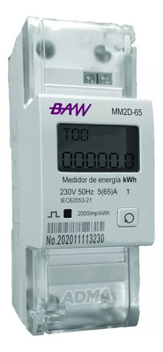 Multimedidor Baw Energía Consumo Reseteable Display Mm2d-65 0