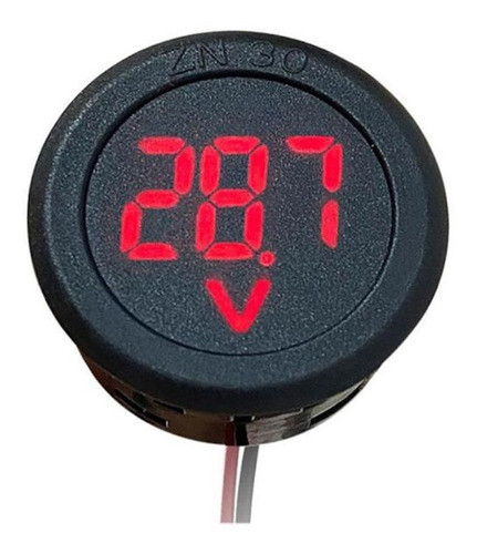 Voltimetro Digital Panel Redondo 30mm Dc 4-100v Color Rojo 0