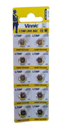 Blister De Pilas Botón Lr41 1.5v Vinnic 0