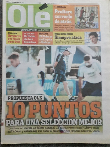 Diario Ole 25 Marzo 2017 Paton Bauza Seleccion 0