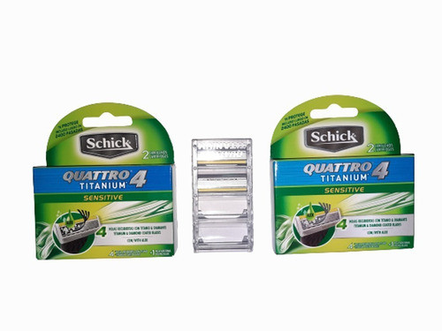 ** Schick Quattro 4 Titanium Sensible - 2 Pack X 2 Cartuchos 0