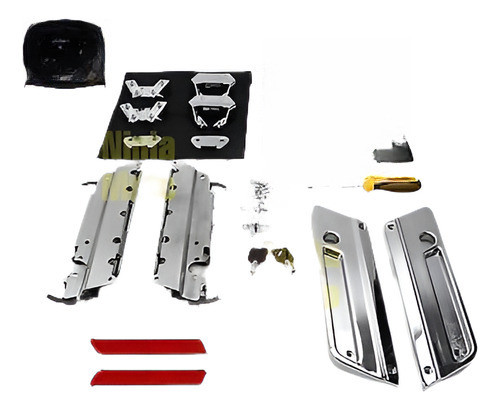 Cromo Cierres Tapa Bisagra Alforja Cierre Set Kit De Hardwar 0