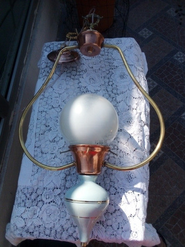 Antiguo Colgante De Techo Con Tulipa 0