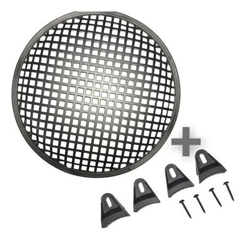 Reja 12 Pulgad Para Bafle Con 4 Grampas (agujeros Cuadrados) 0