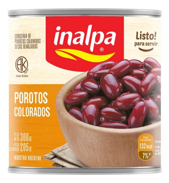 Lata De Porotos Rojos En Conserva 300g Inalpa 0