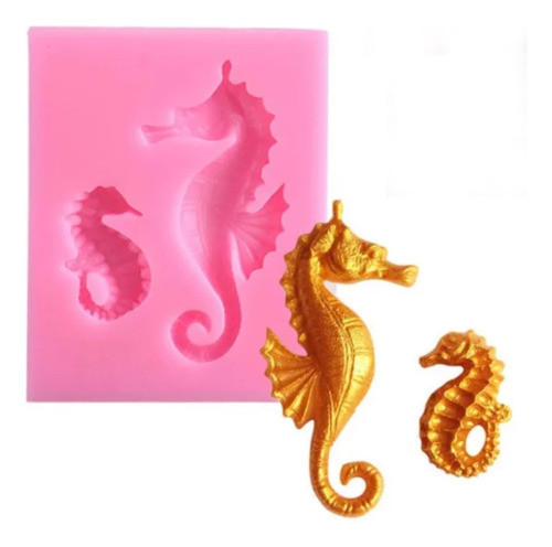 Molde De Silcione Cavalo Marinho Para Decorar 0