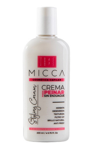 Crema Para Peinar Hidratante Sin Enjuague Micca X  200 Ml 0