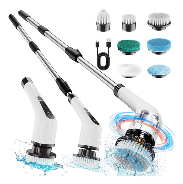 Fregadora Giratoria Eléctrica Kimeetol, Cepillo De Limpieza 0