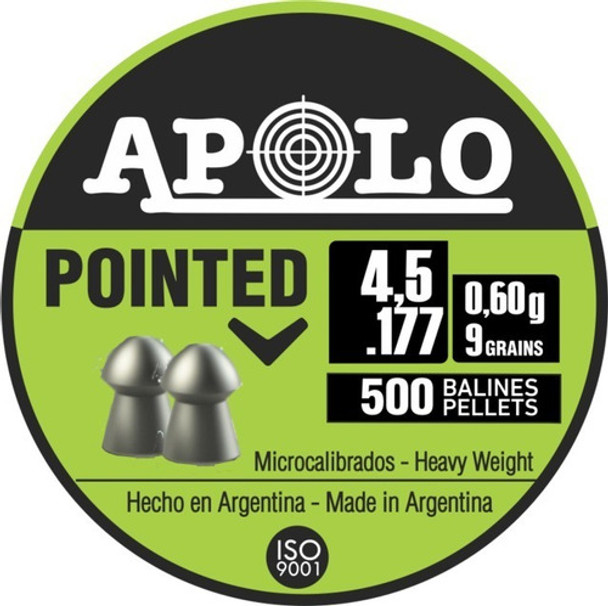 Balines Apolo Pointed Cal 4,5 Mm Lata X 500 U 9 Grains 0.6 G 0 Balines Apolo Pointed Cal 4,5 Mm Lata X 500 U 9 Grains 0.6 G 0
