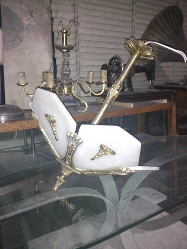 Araña De Bronce Y Alabastro 0