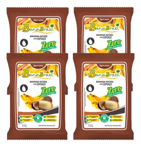 Bananinha Tradicional  Com Cupuaçu 04 Pacotes De 230g 0