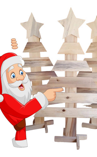 Arbol De Navidad Madera Maciza 0