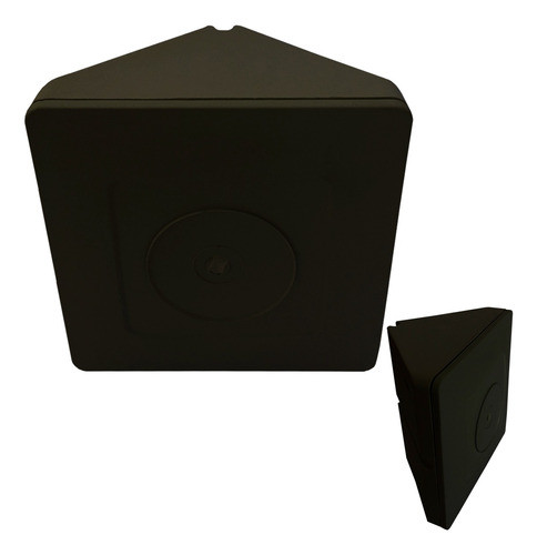 Kit 10 Caixa Sobrepor Cftv Triangular Preta 8,5x8,5x4,5cm 0