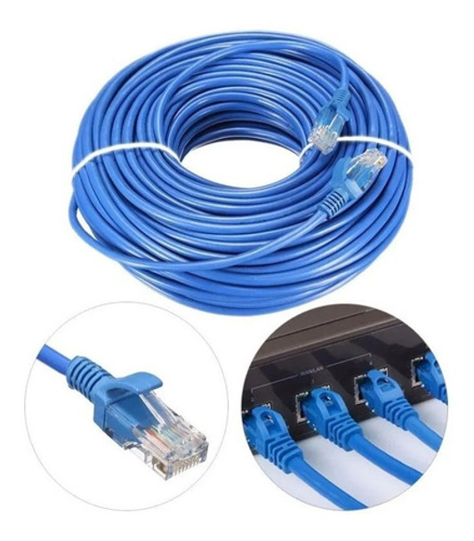 Cabo De Rede 15 Metros Cat5e Azul Rj45 Lan Internet Roteador 0