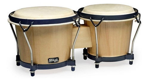Bongo De Madera Stagg 7  + 6  Parche Cuero 0
