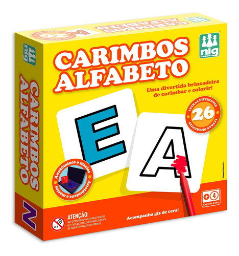 Carimbos Alfabeto 28 Peças Educativo Escolar - Nig 0