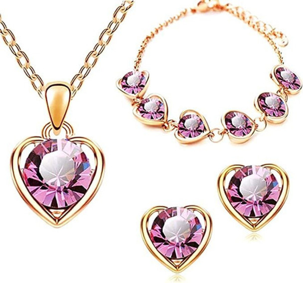 U-m Pulabo - Juego De Joyas De Corazón Para Niña, Hermoso. 0