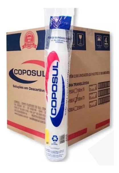 Copo 180ml Coposul Descartável Transp Ps Água 2500 Uni Full 0 Copo 180ml Coposul Descartável Transp Ps Água 2500 Uni Full 0