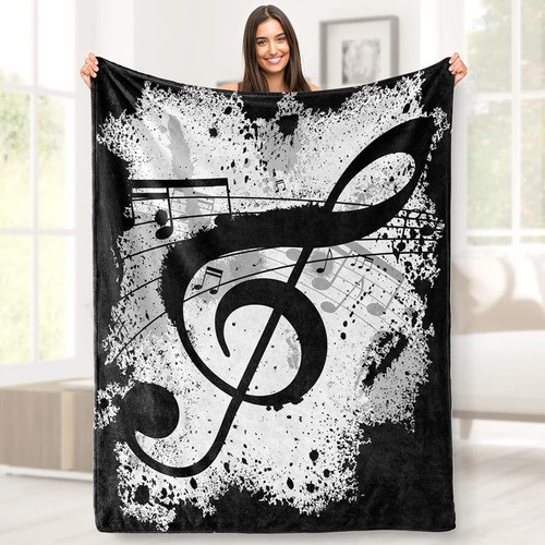 Mantas De Regalo De Notas Musicales, Manta Suave Premium De 0