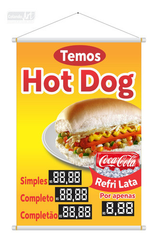 Banner Hot-dog Tamanho 100x70cm 0