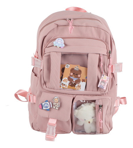 Mochila Kawaii De Grande Capacidade E Acessórios Para Ursos 0
