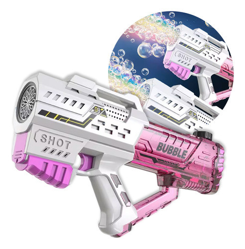 Burbujero Pistola Automatico Recargable Luz Burbujas 700ml 0
