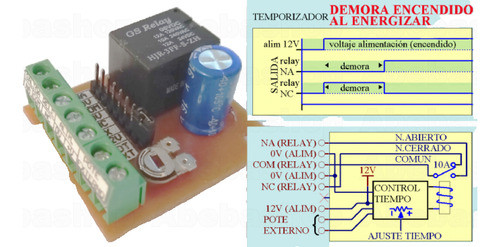 Pack 4x Temporizador 12v Demora Al Encendido Ajust Bornera D 0